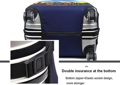 MosaiRudo Thicker Luggage Cover Elastic Suitcase Cover Protector Fits 18-32 Inch Suitcase Travel Accessories (World Map, M)