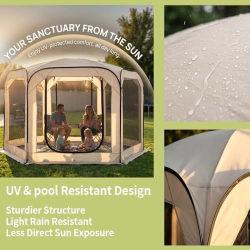 2-3 Person Camping Tent, Waterproof Windproof Dome w/Rain Fly & Mesh