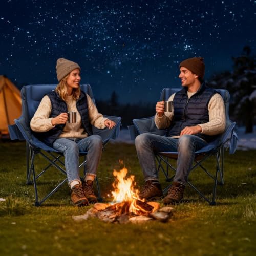 Portal Heated 32" Oversized Camping Chairs, Padded, 2-Pack, 350 lb Each