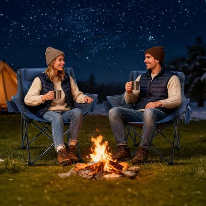 Portal Heated 32" Oversized Camping Chairs, Padded, 2-Pack, 350 lb Each
