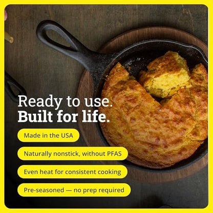 Lodge Pre-Seasoned Cast Iron Skillet, PFAS-Free, 6.5 Inches