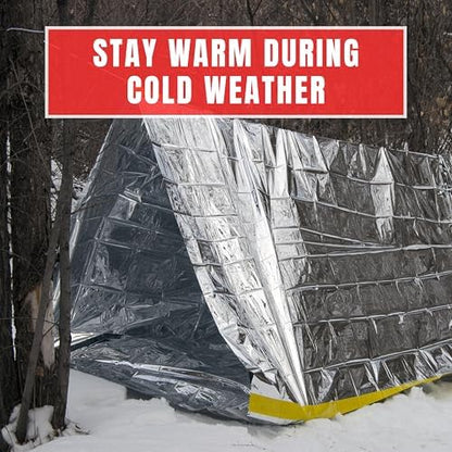 Emergency Zone Reflective & Green Survival 2 Person Tube Tents. Available in 1, 2, 3, 48 Packs. (Reflective, 2)