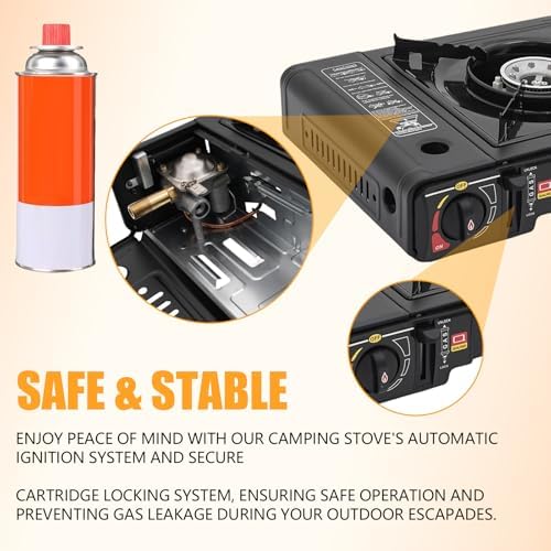 Portable Camping Stove 24,000 BTU Dual Burner Propane Gas Grill 24.8"