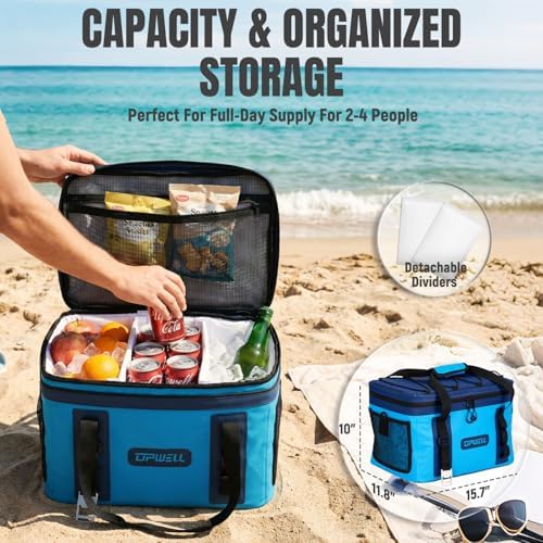 UPWELL Paddle Board Accessories, Waterproof SUP Cooler Bag with TPU Zipper, PVC Dry Bag, 42 Cans Surf Kayak Cooler