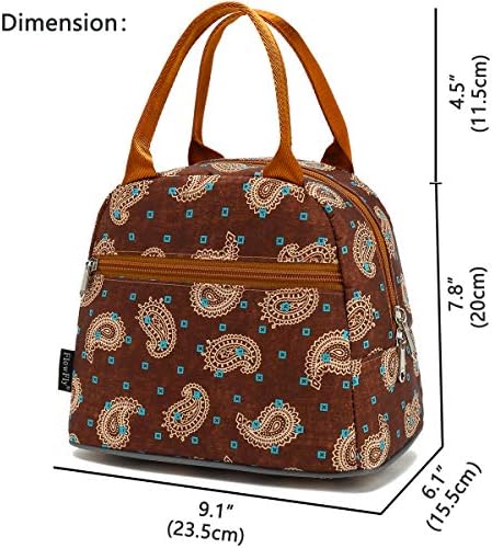 FlowFly Insulated Lunch Cooler Bag - Tote Bag Organizer for Women/Men, Cashew