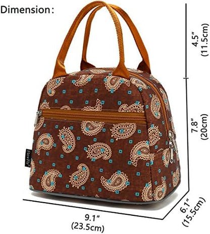 FlowFly Insulated Lunch Cooler Bag - Tote Bag Organizer for Women/Men, Cashew