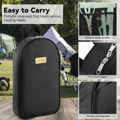 Camping Cooking Utensils Set, Silicone Cookware for Travel BBQ