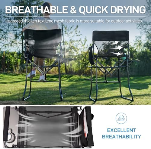 EVER ADVANCED Portable 30.7" Seat Height Tall Camping Directors Chair