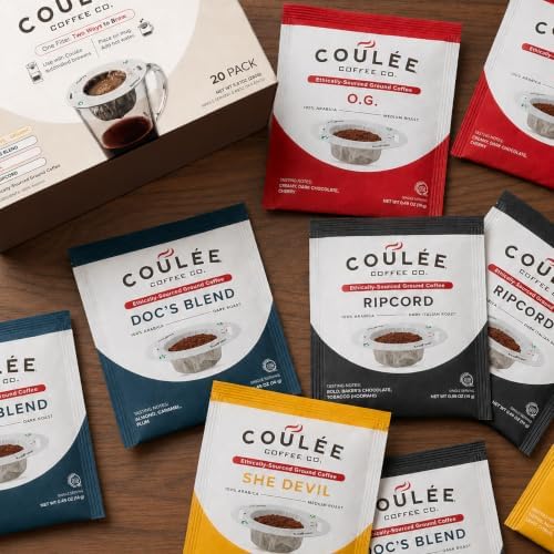 Coulée EcoPour Coffee Variety Pack, Single Serve, 4 Flavors, 20 Pack
