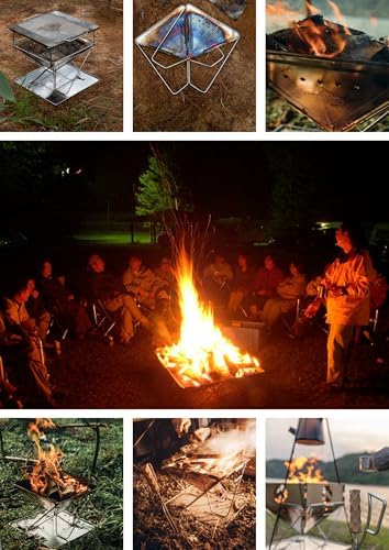 CAMPINGMOON Extra Large Portable Fire Pit Grill Wood Burning MT-055