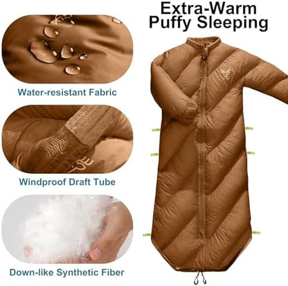 Walkable Toddler Sleeping Bags for Kids, Boys Girls (2T-4T) - Puffy Camping Sleeping Sack for Indoor, Outdoor, Travel, Sleepover, Slumber Party (up to 46 in)- Machine Washable, Lightweight