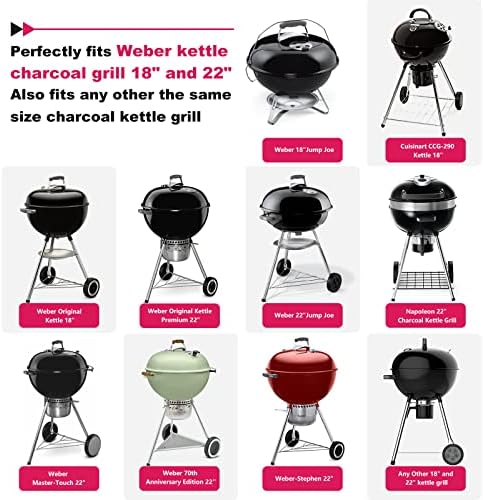 Grill Table for Weber 22" &18" Original Kettle, for Weber Grill Table, Stand Cart for JumboJoe Master-Touch Charcoal Outdoor Prep Performer Charcoal Accessories for Outside
