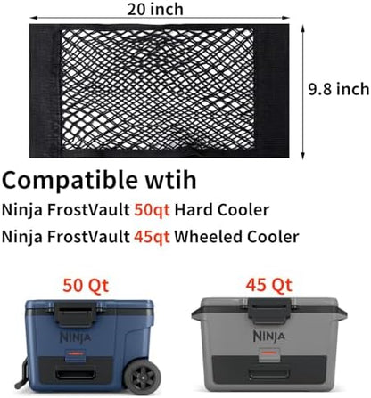 Cooler Net for Dry Storage and Organization Compatible with Ninja FrostVault 50qt Hard Cooler & Ninja 45qt Wheeled