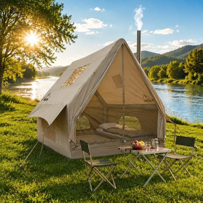 NANJEEN® Large Luxury Inflatable Camping Tent,Wind & Rain Resistant,12㎡ Interior,2-10 Person Shelter,8 Minutes Fast Setup with Hand Pump,All-Season Ready,Dual Doors,Mosquito-Proof Mesh Windows