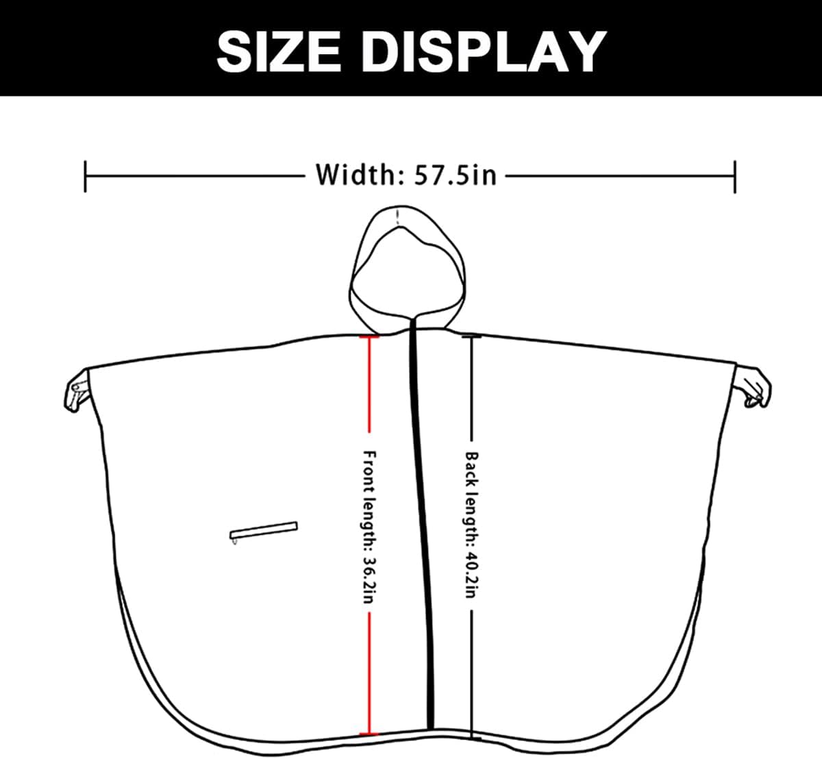 Rain Poncho Jacket Coat Hooded Zipper Style for Women/Men/Adult with Pocket