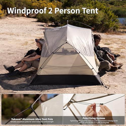 Naturehike Mongar Upgraded 1/2/3 Person Backpacking Tent,Waterproof Lightweight Camping Tent with Footprint