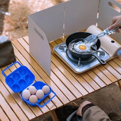 Portable Egg Holder 12 Grid Plastic Storage Box Carrier Container Case with Handle for Outdoor Camping Picnic Backpacking Hiking Kitchen RV Travel Food Storage Organizers(Green)