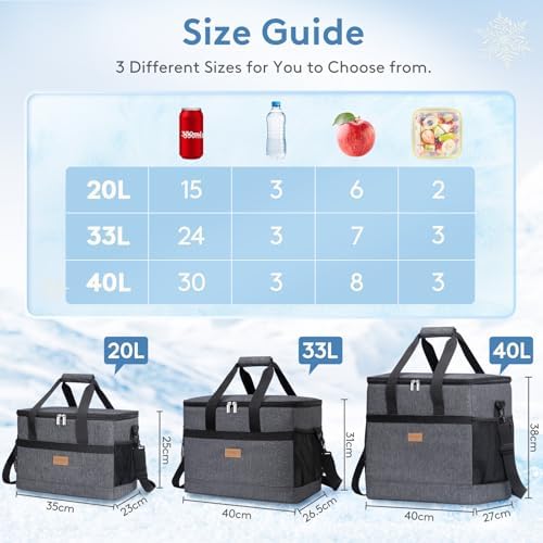 Lifewit Cooler Bag 30/50/60 Cans Collapsible, Insulated Large Lunch Bag