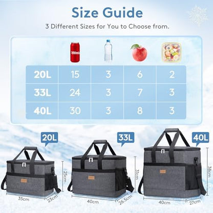 Lifewit Cooler Bag 30/50/60 Cans Collapsible, Insulated Large Lunch Bag