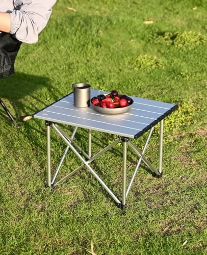 iClimb Ultralight Compact Camping Folding Table (Reinforced Silver - S)