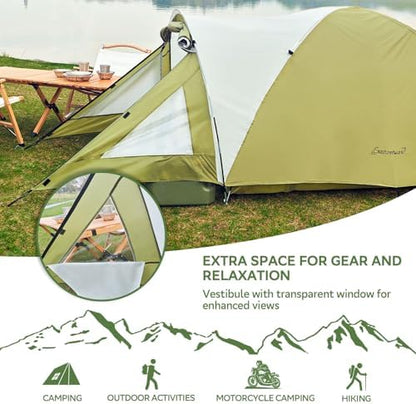 Clostnature Camping Tent with Porch - Waterproof 2 Person Tent for Camping