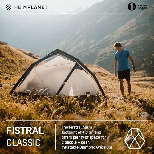 HEIMPLANET Original |FISTRAL V2, 1-2 Person Tent | Inflatable Camping Tent | Outer Tent and Tent Floor - 5000mm | No Tent Poles Required | Supports 1% for The Planet