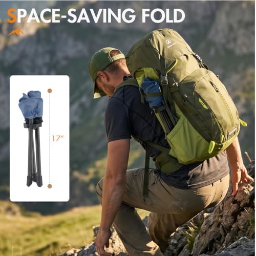 Portal Tall Folding Tripod Stool Portable Tripod Chair for Outdoor Camping