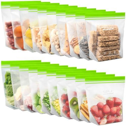 SPLF 20 Pack Reusable Half Gallon Freezer Bags Dishwasher Microwave Safe