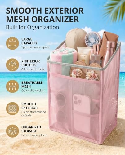 Insulated Cooler Organizer Insert Compatible with XL Bogg Bag,2-in-1 Dry-Wet Separate Tote Insert Leakproof Cooler&Mesh Storage Bag,Bogg Bag Accessories for Beach,Camping