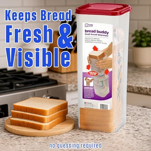 Buddeez Bread Buddy Bread Box, Keeps 1 Sandwich Size Loaf Fresh