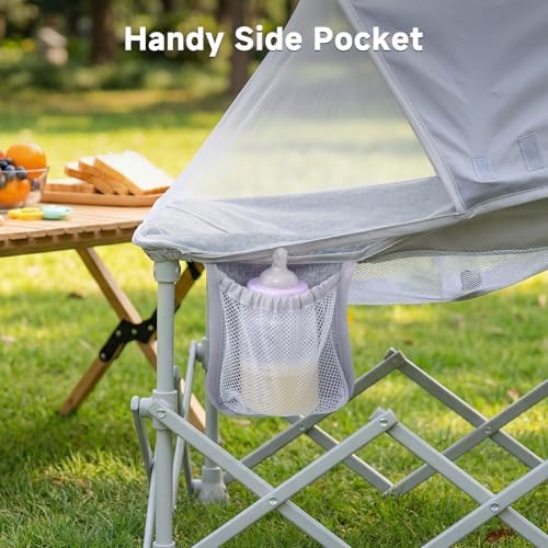 Foldable Baby Beach Chair with Canopy and Mosquito Net for Outdoor