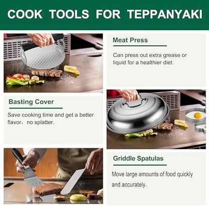 Grilljoy 46PC Griddle Tool Set – Stainless Steel Spatula Kit