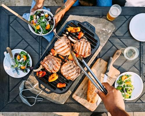Lodge Sportsman's Pro Cast Iron Grill, 9 x 16.75 Inches