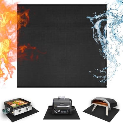 Heat Resistant Mats for Countertop fits Tabletop Grill, 24x24x0.02in, Black