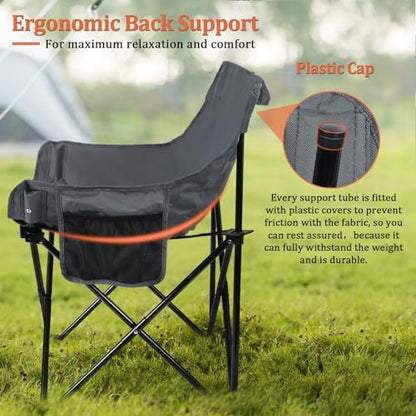 Joyfair Camping Lawn Chair for Adult, Outside Beach Chairs (1 Pack, Grey)