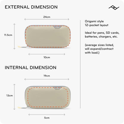 Peak Design Small Tech Pouch, Ocean, Electronics Organizer for Travel or Everyday Carry, Origami-Style Storage, Cable Pass-Through, Weatherproof Recycled Nylon, Gear Carry Bag for Men and Women