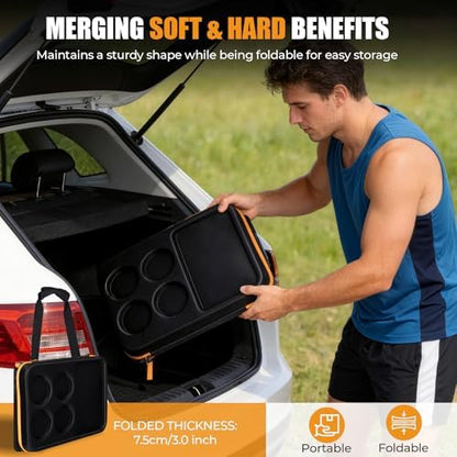 INSMEER Collapsible Cooler with Hard Shell & 4 Cup Holders - 55 Cans