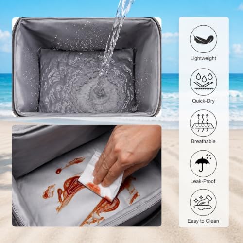 2-in-1 Insulated Cooler Organizer Insert for Bogg Bag XL – Leak-Proof Ice Chest with Zipper and Cup Holder Included – Lightweight Mesh Divider Pouch for Beach, Camping, Road Trips