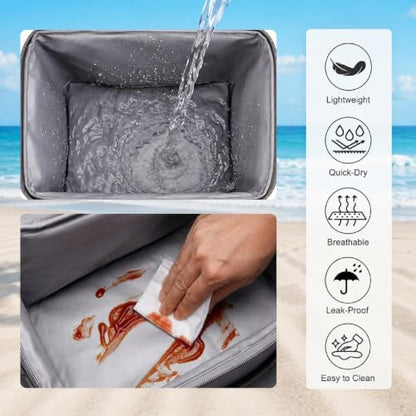 2-in-1 Insulated Cooler Organizer Insert for Bogg Bag XL – Leak-Proof Ice Chest with Zipper and Cup Holder Included – Lightweight Mesh Divider Pouch for Beach, Camping, Road Trips