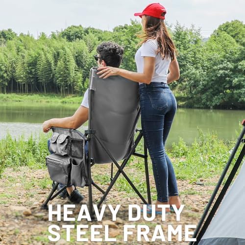 TIMBER RIDGE Oversized Folding Camping Chair High Back 500lbs