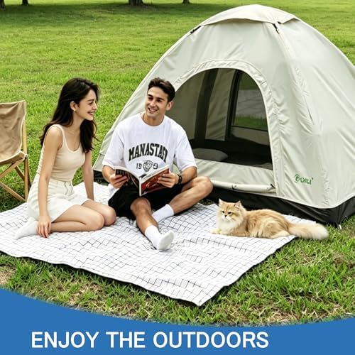New Inflatable Frameless Foldable Tent. 210D Waterproof for Camping. Durable, Portable and Easy to Set up, Ideal for Hiking and Road Trips. with a Large-bore Manual Pump with Pressure Gauge