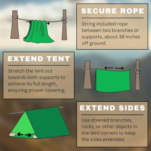 Emergency Zone Reflective & Green Survival 2 Person Tube Tents. Available in 1, 2, 3, 48 Packs.
