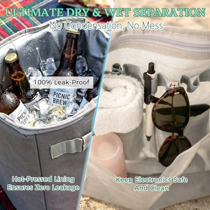 2-in-1 Cooler Organizer Insert for Large Beach Tote Bags