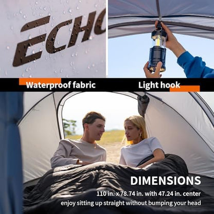 EchoSmile Instant Pop Up Camping Tent, 2/4/6 Person Easy Setup Tent