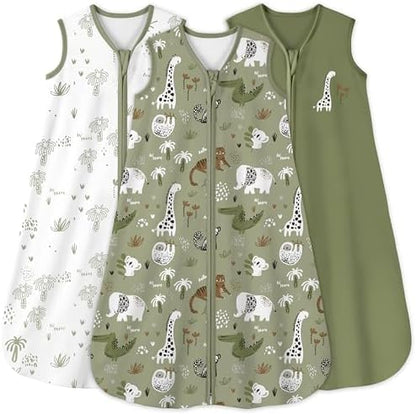 Yoofoss Baby Sleep Sack 6-12 Months 0.5 Tog Wearable Blanket for Baby, 3 Pack 100% Organic Cotton Infant Toddler Sleeping Sack 2-Way Zipper Lightweight Sleep Sack