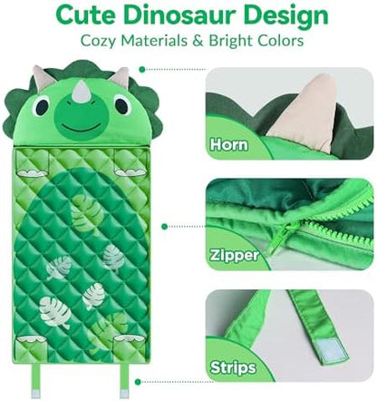 iPlay, iLearn Kid Sleeping Bag, Dinosaur Slumber Sack, Toddler Boy Nap Mat