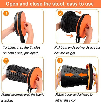 Fishboy Collapsible Stool for Adults, Portable Folding Camping Seat, 400lbs