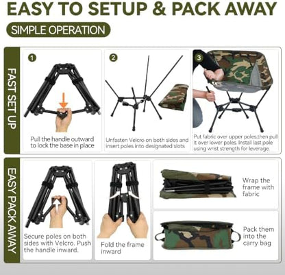 MARCHWAY Lightweight Folding Camping Chair, Portable, Compact and Sturdy