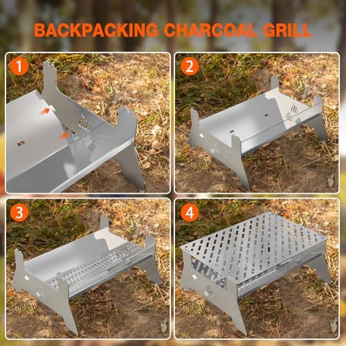 Onlyfire Portable Charcoal Grill, Heavy Duty Stainless Steel