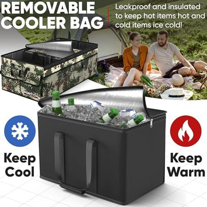 FORTEM Trunk Organizer - Foldable Car Organizer with Cooler for SUV, Trucks